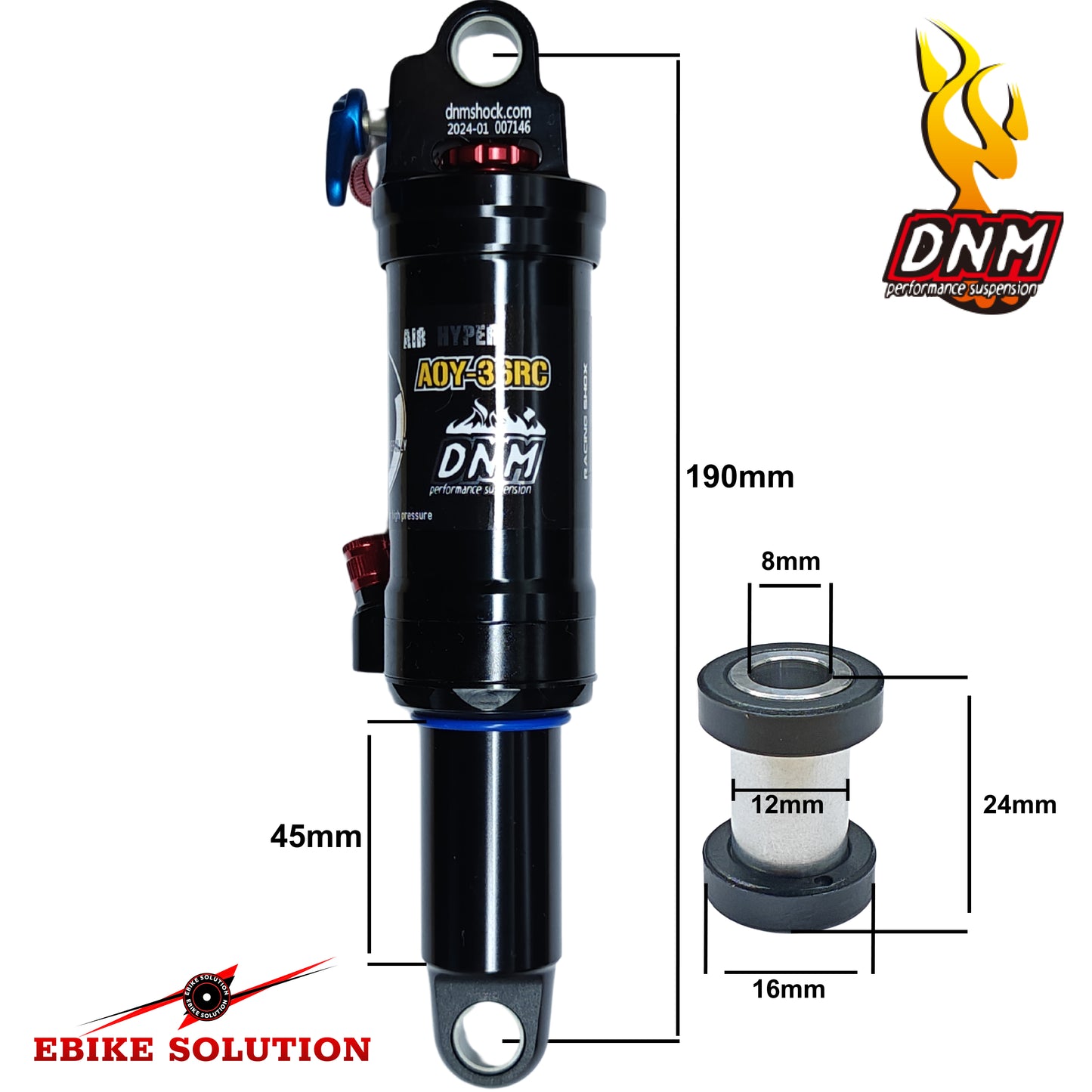 DNM Air Rear Shock 36RC 165/190/200mm Mountain Bike With Lockout MTB