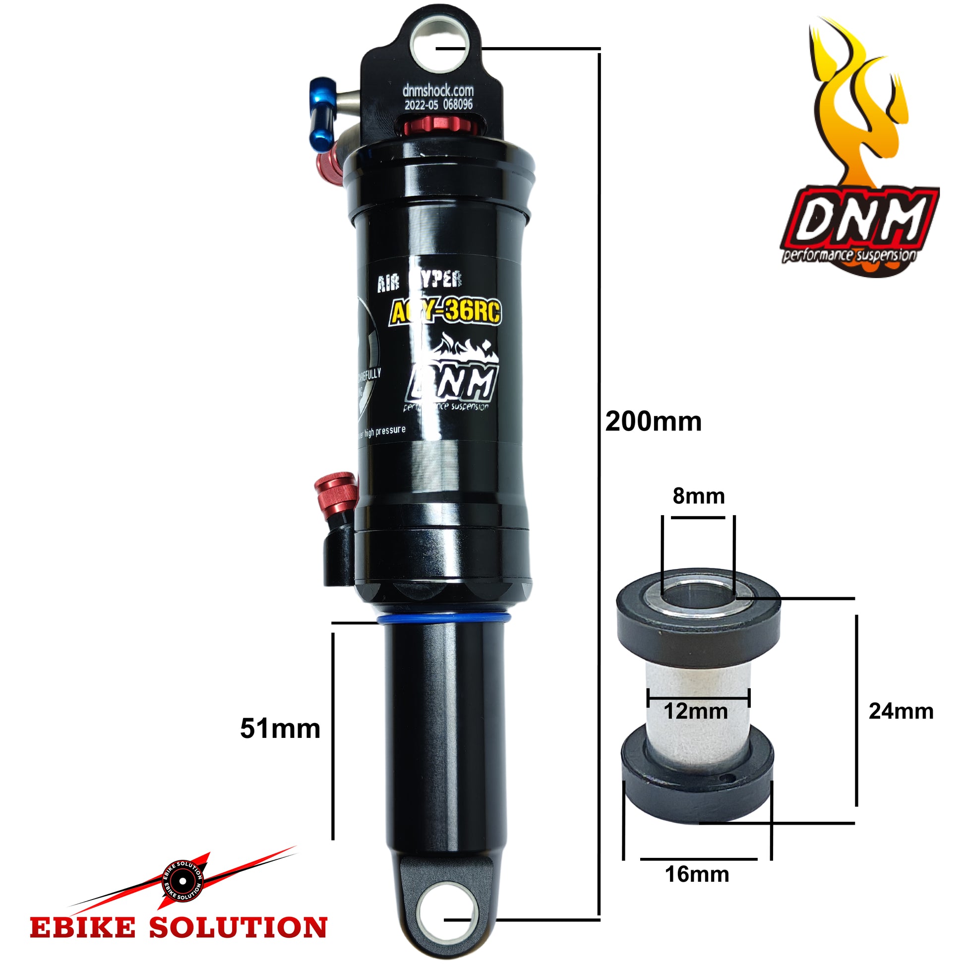 DNM Air Rear Shock 36RC 165/190/200mm Mountain Bike With Lockout MTB