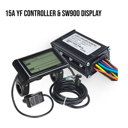 Ebike Controller Sine Wave 36/48V YF 15A + SW900 Display 500W Kit Dual Mode