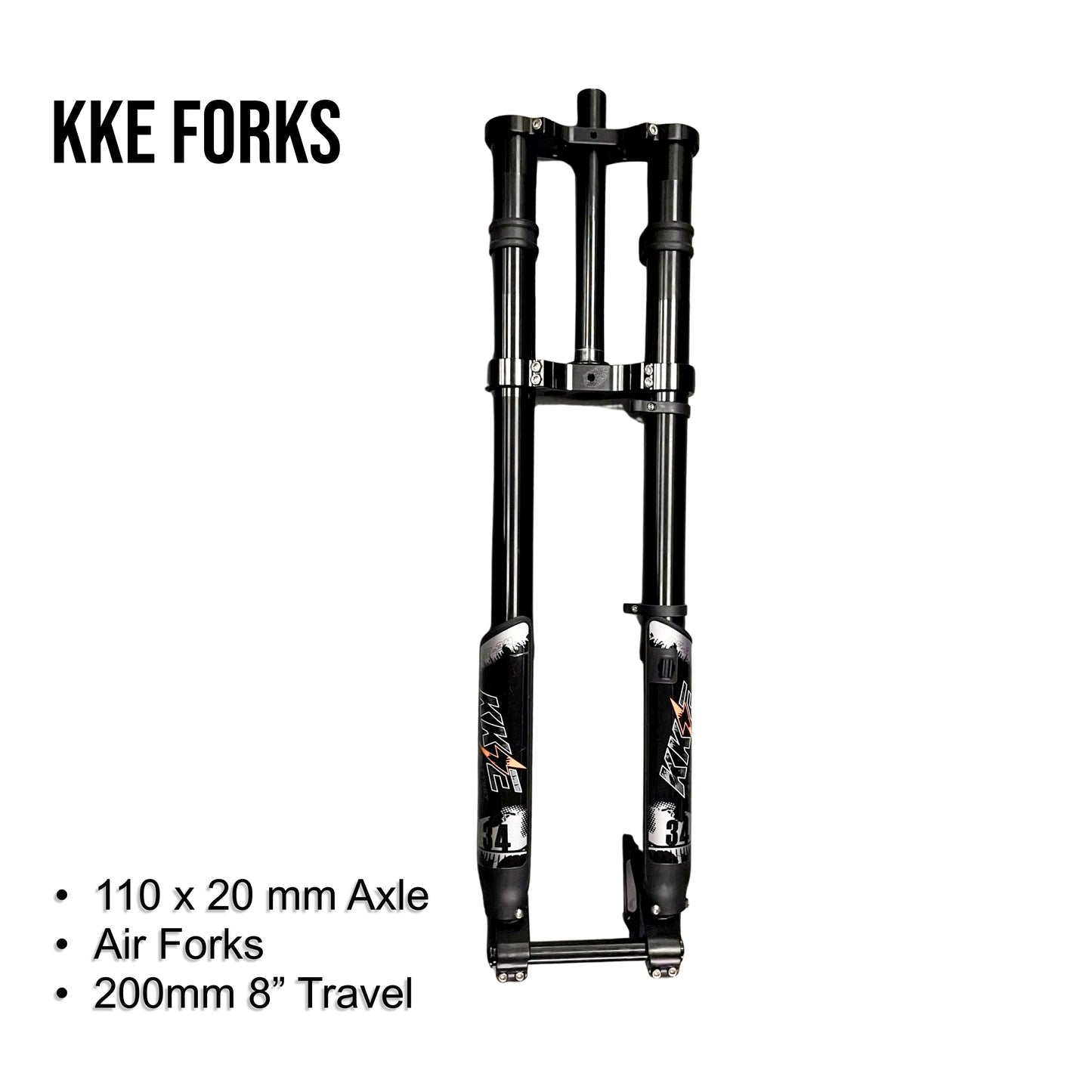 KKE MTB Bike Air Fork for Stealth Bomber SurRon EBike 203mm Range 20mm Thru Axle