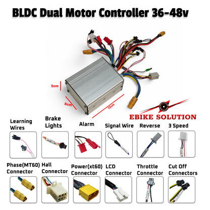 Ebike Controller Dual Motor 25a Electric Bike Hub Motor 36v/48v For SW900
