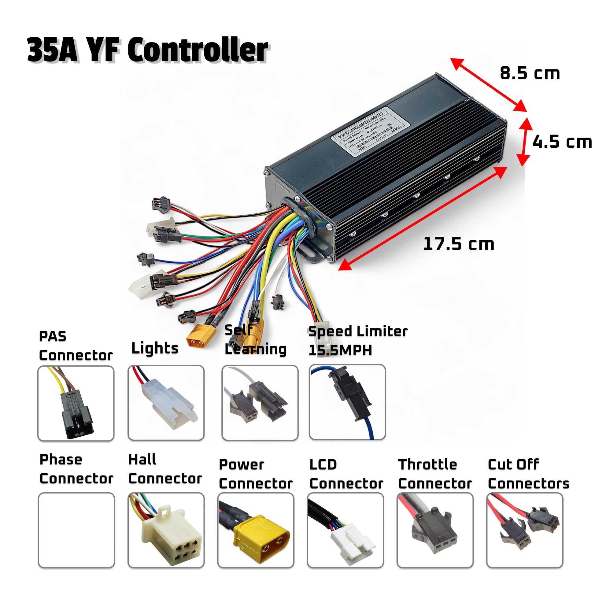 Ebike Brushless Motor Controller YF 48-72V 35A Sine Wave Dual Mode