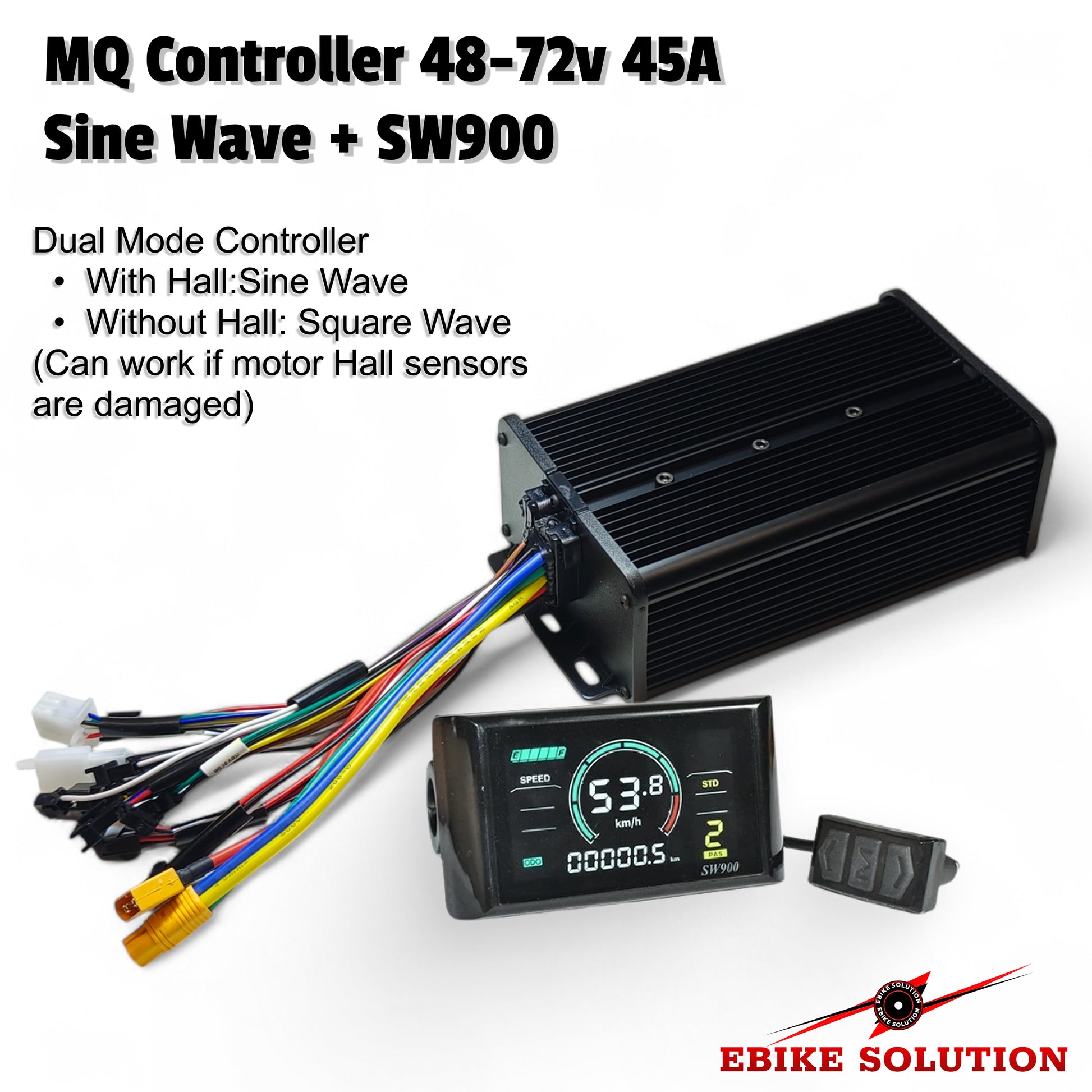 48v-72v 45a MQ Ebike Controller Bundle Color SW900 LCD 2500w-3000w Control Panel