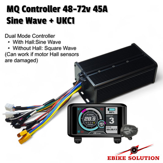 48v/72v 45a MQ Ebike Controller Bundle UKC1 Display 2500w-3000w Control Panel
