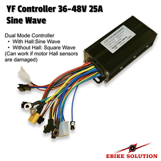 Ebike Brushless Motor Controller YF 36V/48V 25A Sine Wave