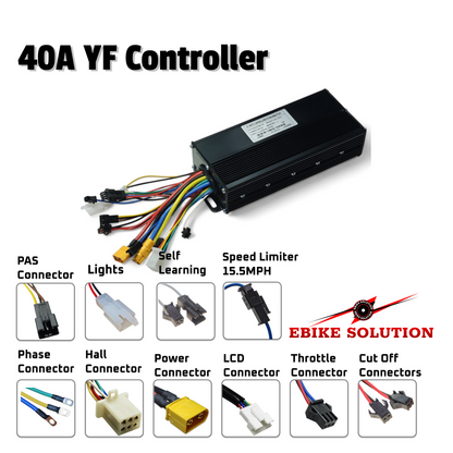 Ebike Brushless Motor Controller YF 48-72V 40A Sine Wave Dual Mode