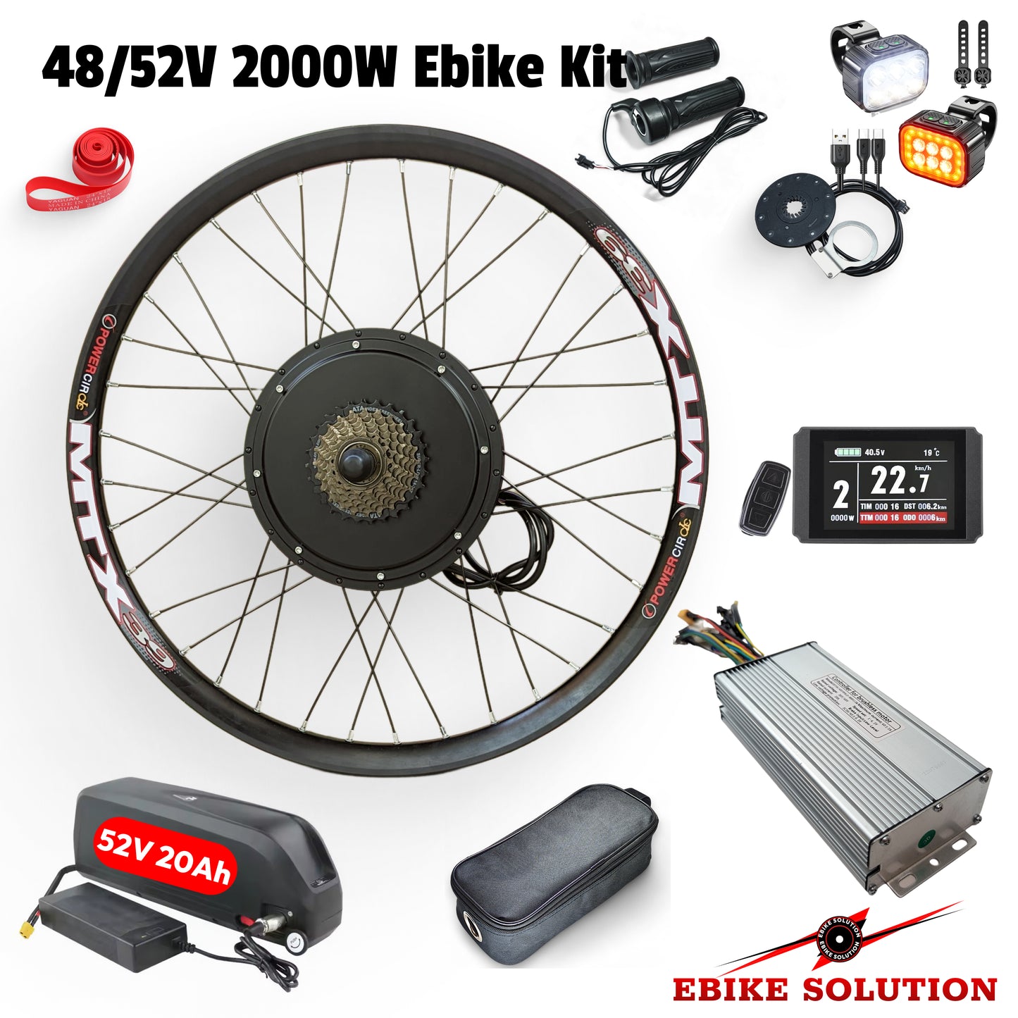 48/52V Ebike Kit 2000W Rear Electric Bicycle Wheel MTX Enduro Stealth Bomber UK
