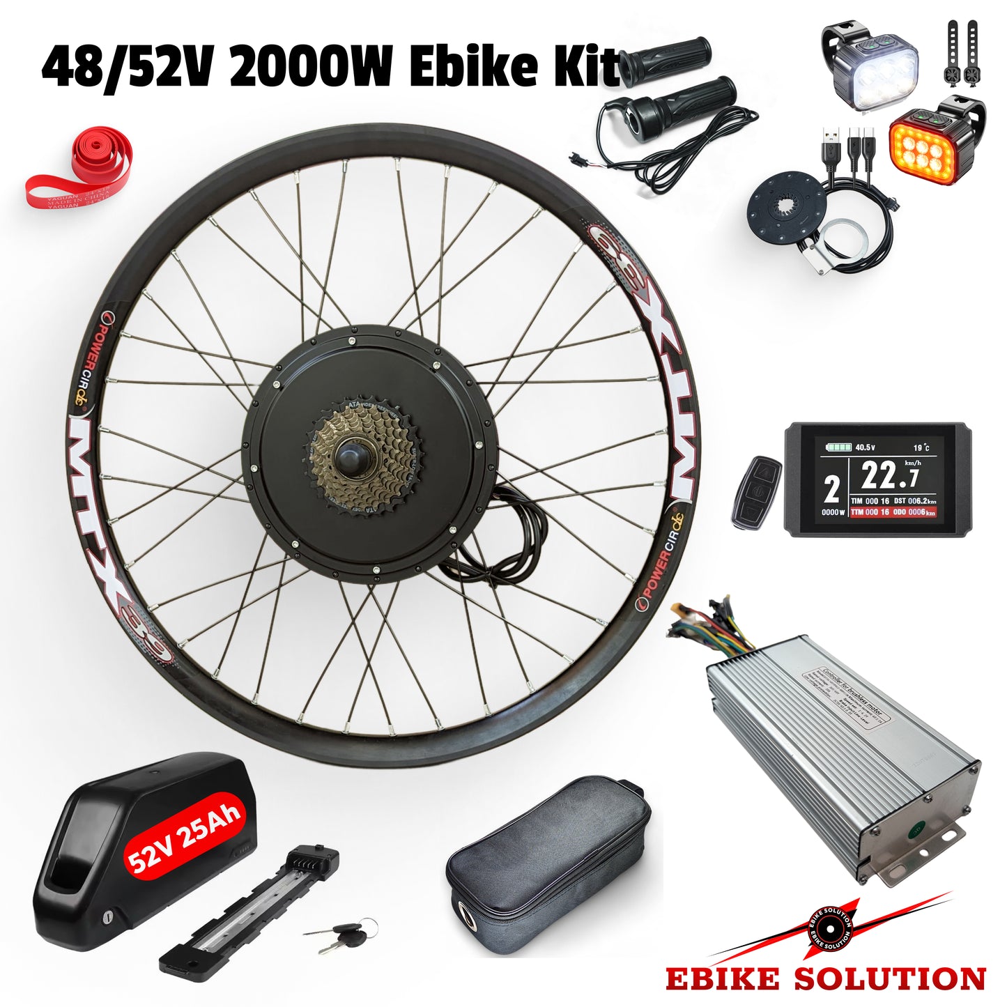 48/52V Ebike Kit 2000W Rear Electric Bicycle Wheel MTX Enduro Stealth Bomber UK