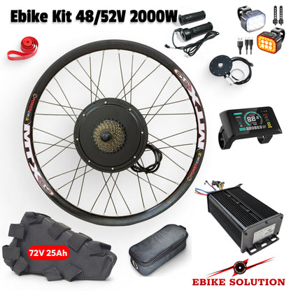 48-72V 45A 2000W Ebike Kit Rear Electric Bicycle Wheel MTX Enduro UK