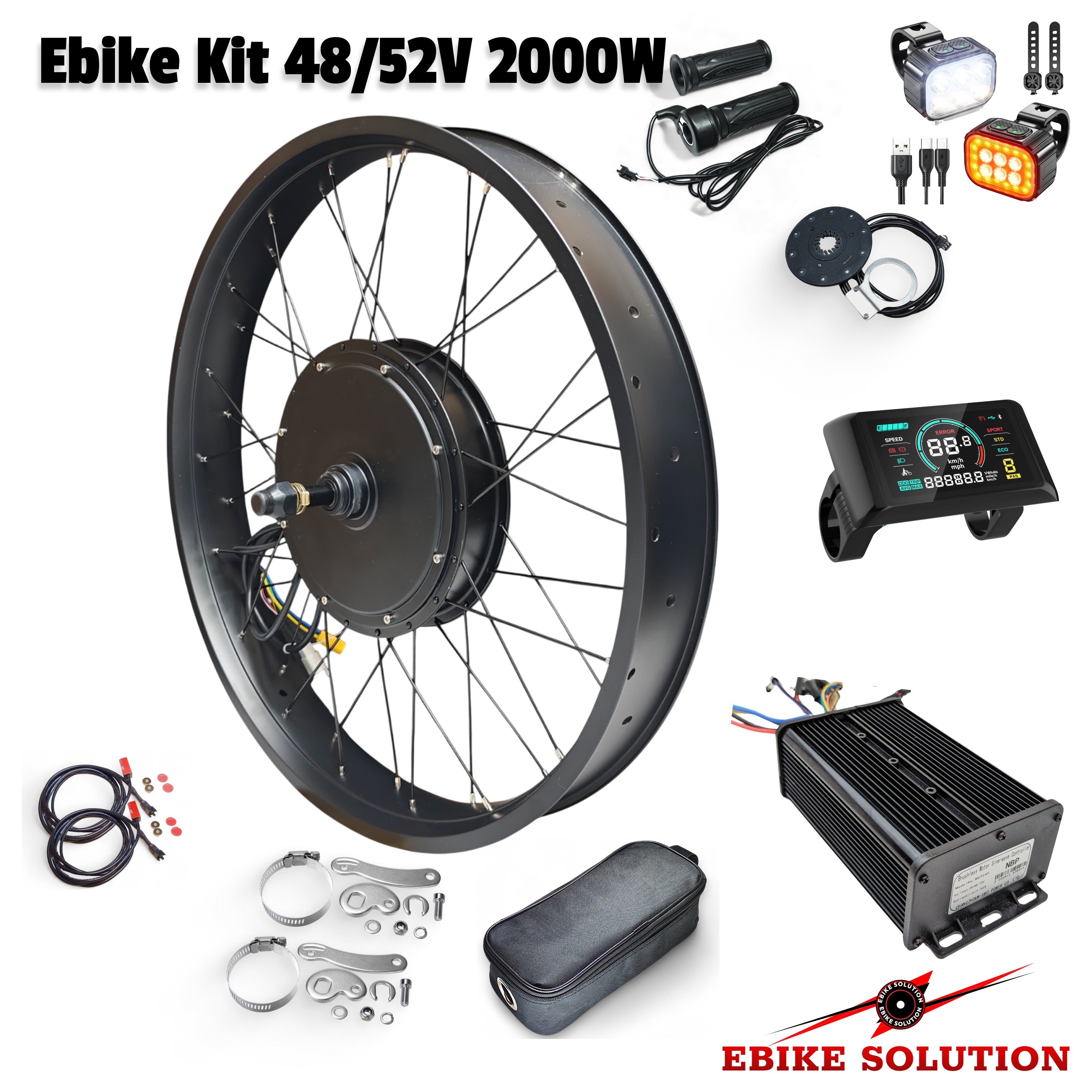 48/52V 45A 2000W Ebike Kit Rear Electric Bicycle Wheel MTX Enduro UK ...