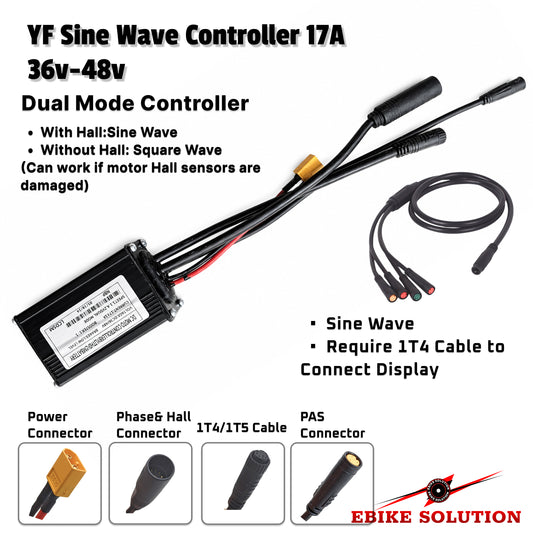 YF Ebike Brushless Motor Controller 36-48V 500W 6-FET 17A