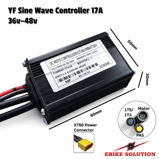 YF Ebike Brushless Motor Controller 36-48V 500W 6-FET 17A