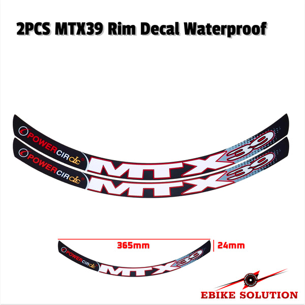 2PCS Power Circle MTX Rim Stickers MTB Road Bike Wheel Decals Waterpro ...