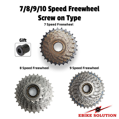 Electric Bike Freewheel 7 8 9 10 Speed MTB EBike Screw On Type Sprocket 13-32T