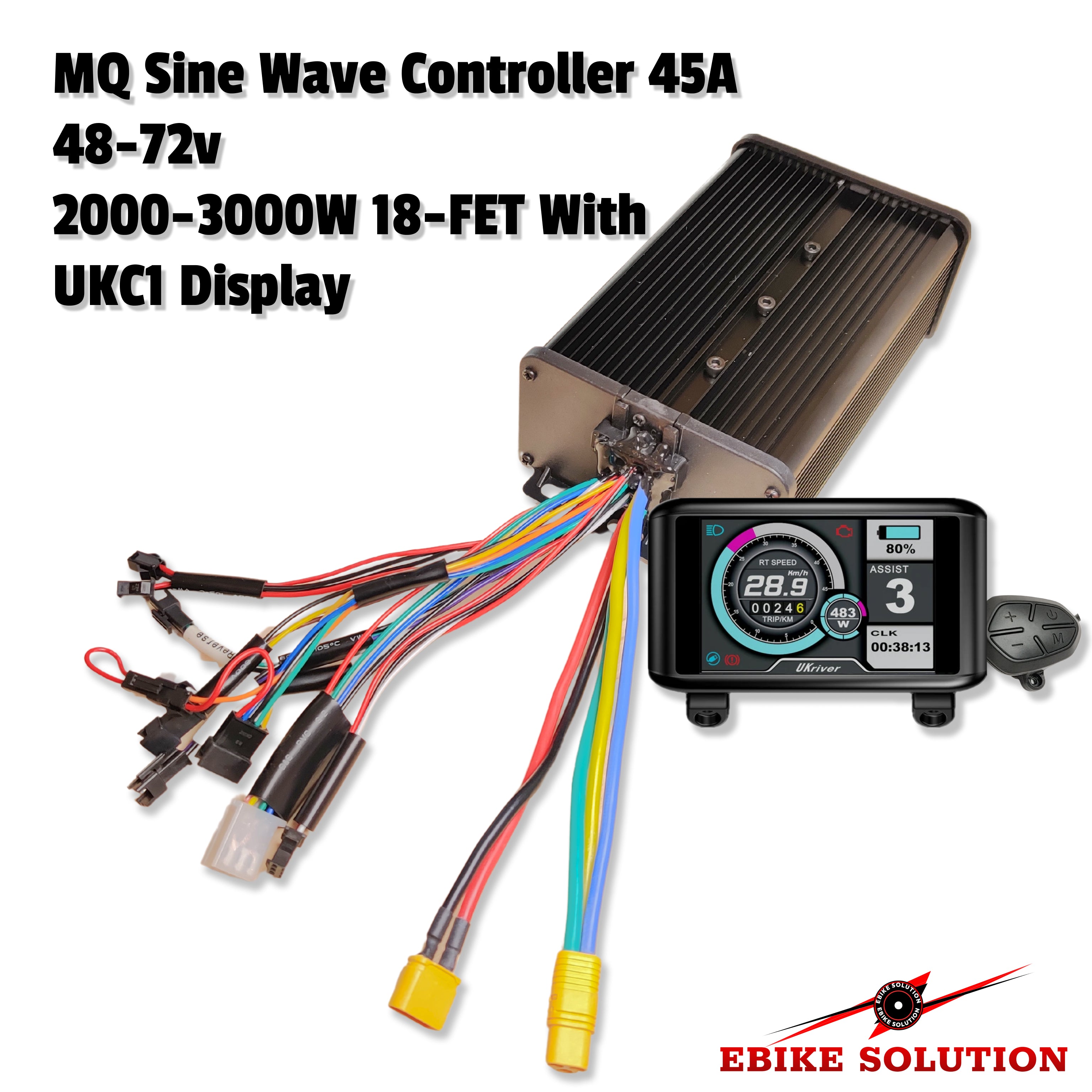 Simplex Mq Controller 48v/72v 45a MQ Ebike Controller Bundle UKC1 Display 2500w-3000w Contro ...