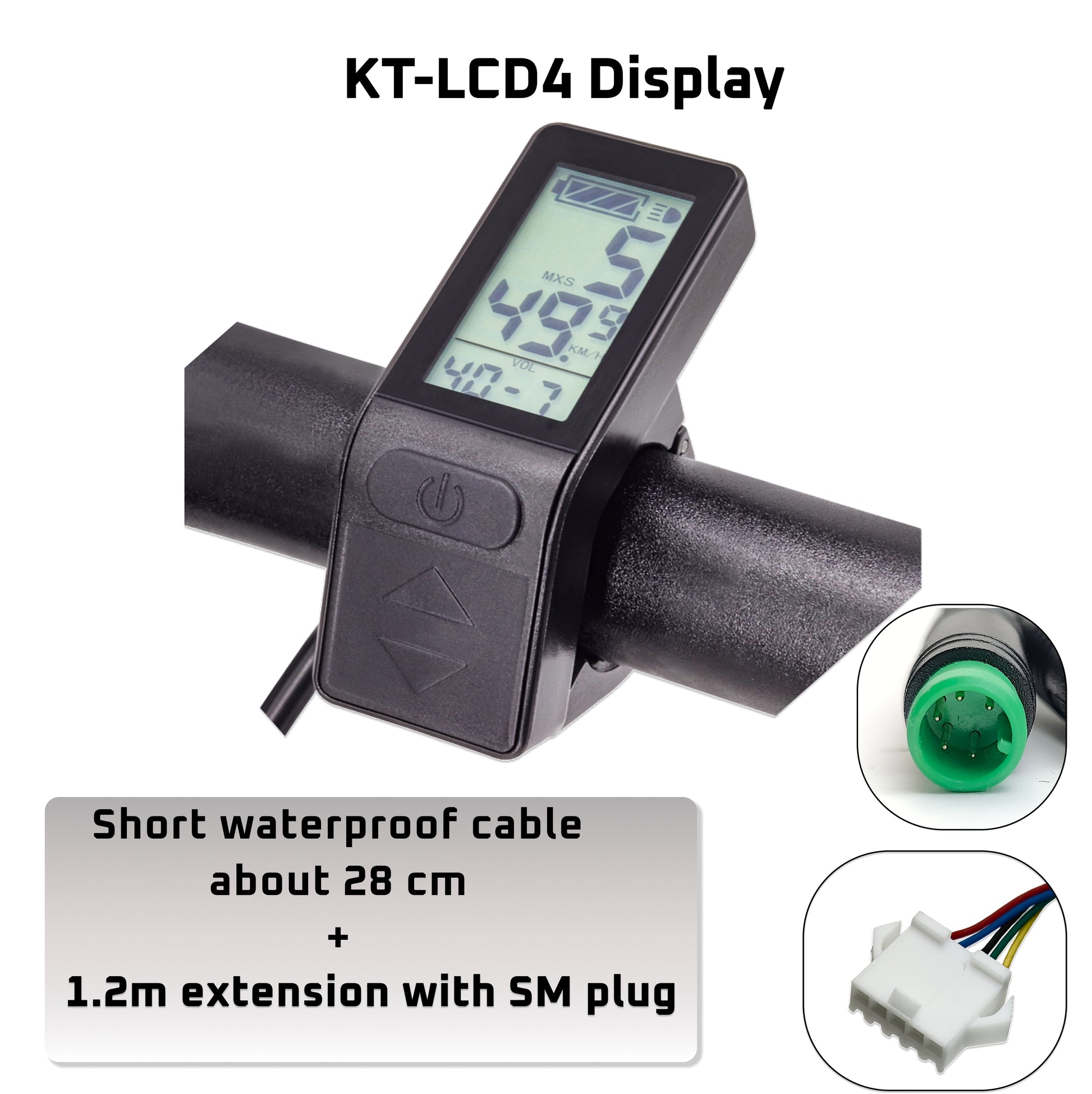 24V/36V/48V Electric Bicycle Display KT-LCD4 E-bike Display Panel Meter Parts ebikesolution