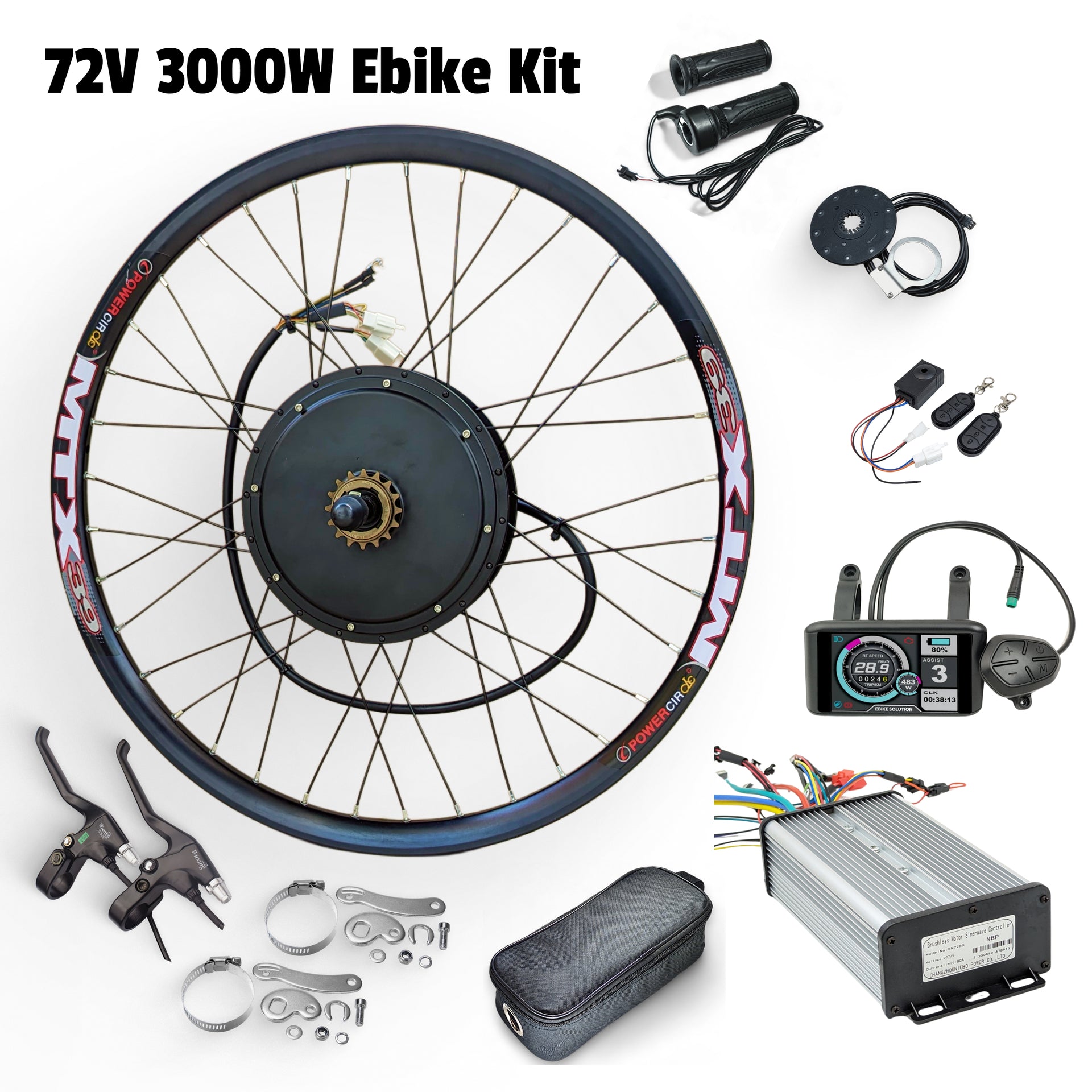 Ebike Kit 3000w 72v 80a Controller Rear Wheel Drive Enduro Stealth