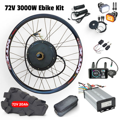 3000w MXUS 3K Turbo Ebike Rear Hub Motor Wheel 80A Controller UKC1 MTX