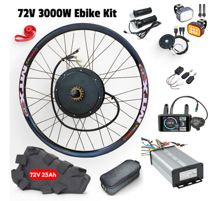 3000w MXUS 3K Turbo Ebike Rear Hub Motor Wheel 80A Controller UKC1 MTX