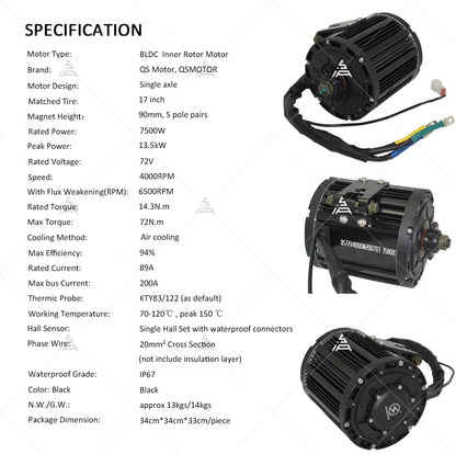 QSMOTOR 138 4000W Air Cooled Mid Drive Motor With Spline Shaft uk stock ebikesolution