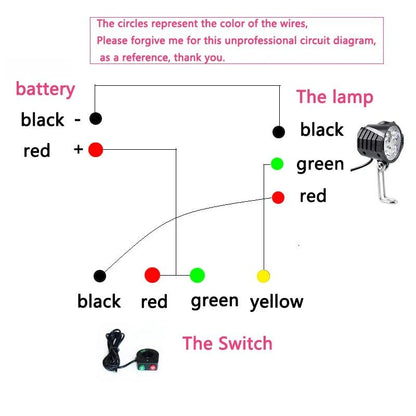 Electric Mountain Bicycle 36/48V Led Headlight & Horn