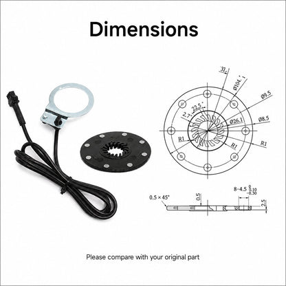 E-Bike PAS Pedal Assist Sensor 8 Magnet Disc 3 Pin Plug Electric Bicycle ebike solution