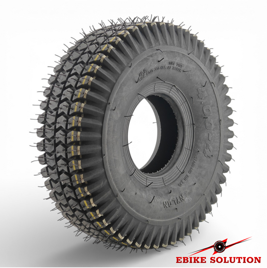 Tyre 4.00-4 Black Pneumatic Chevron Tread Mobility Scooter 4 Inch Wheel Rim 4ply