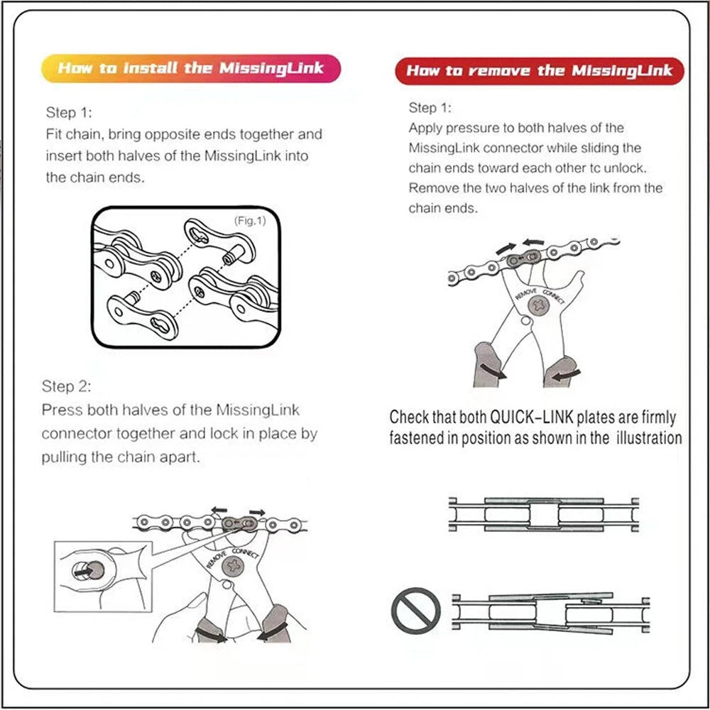 Bicycle Chain 7 8 9 10 Speed Gear MTB Link Chain Quick Link Stretch-Proof