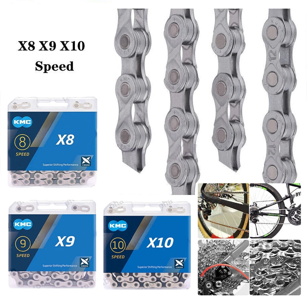 Bicycle Chain 7 8 9 10 Speed Gear MTB Link Chain Quick Link Stretch-Proof