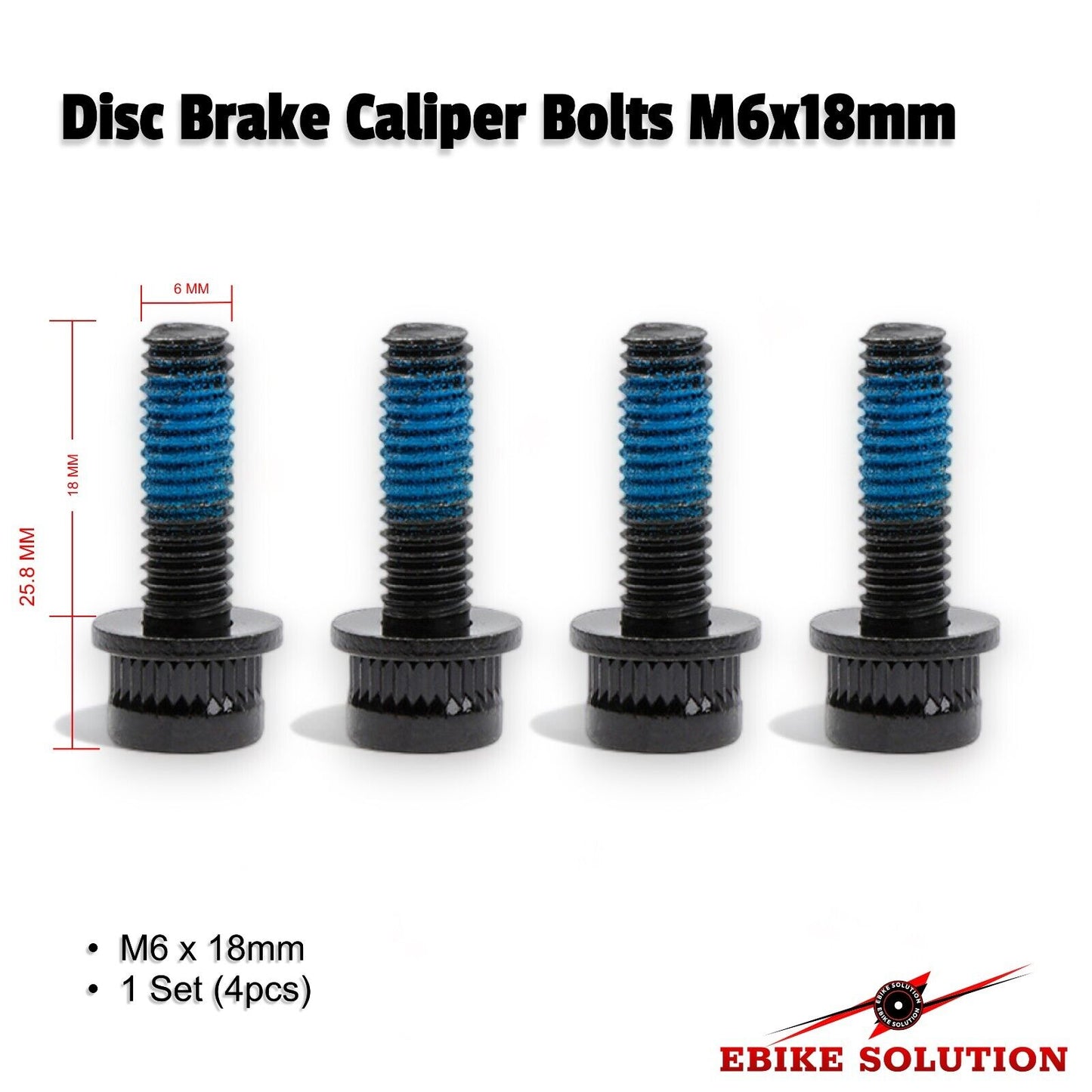 M6 18mm Genuine SHIMANO Hydraulic Disc Brake Caliper Bolts Pair Black 4 Pieces