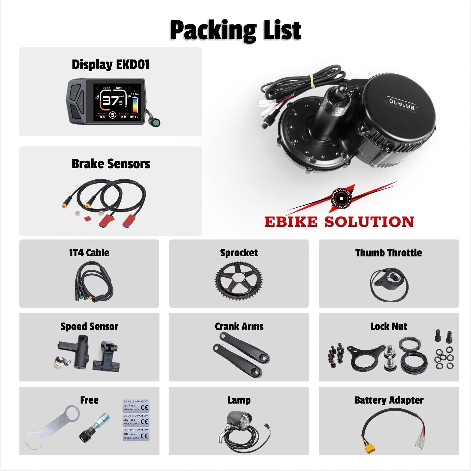 Bafang BBS02B 48V 25a Mid-drive Bicycle Kit E-bike Conversion Kit