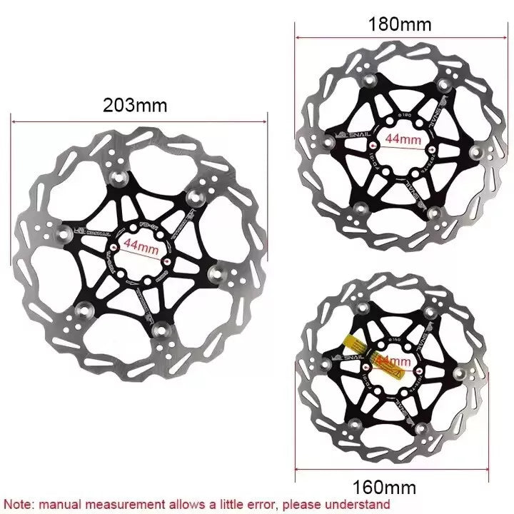 Snail MTB Mountain Bike Cycling Brake Disc Floating Rotor 160/180/203mm Rotors