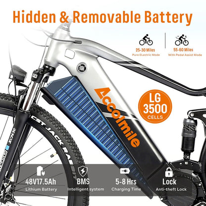 ACCOLMILE - Bafang 48V 750W 250w  Mid Motor Mountain Ebike uk stock fast delivery ebikesolution 