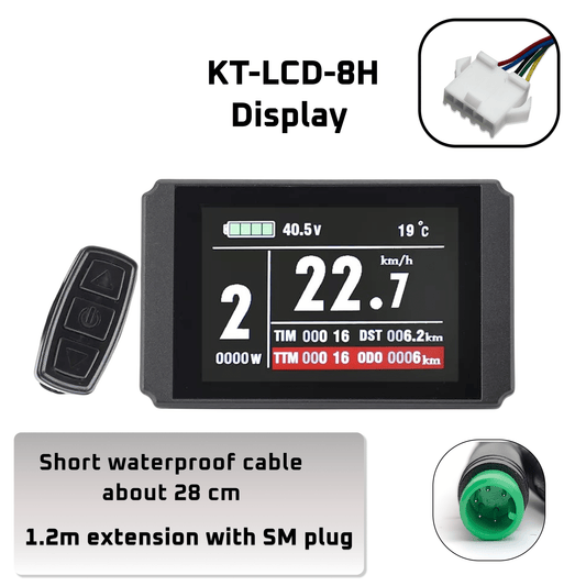 24-48V Electric Bicycle E-Bike LCD Display KT-LCD8H Juliet Plug With USB ebikesolution uk stock