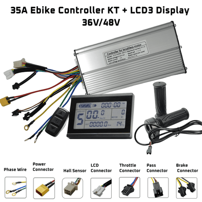 Ebike Motor Controller 35A KT LCD3 Full Twist Throttle  uk stock ebike solution 