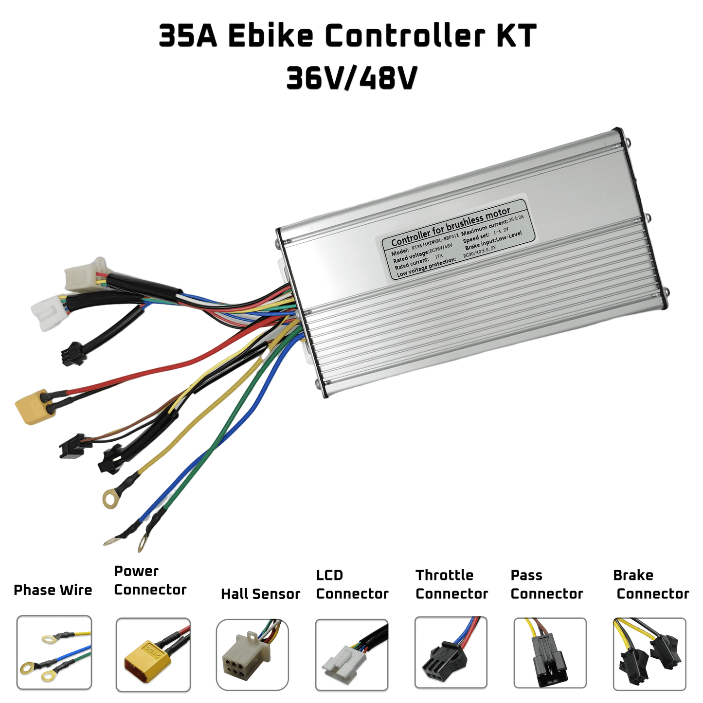 Ebike Brushless Motor Controller DC 36V/48V 1000-1500W 35A KT  uk stock ebike solution