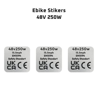 3x Motor Sticker Decal 36V/48V 250W Road Legal Ebike Sticker uk stock ebikesolution