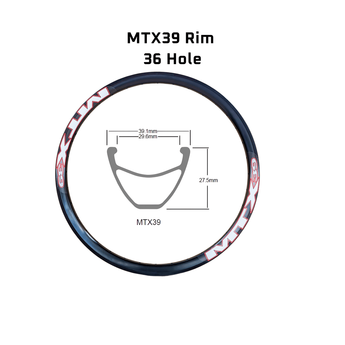 MTX39 Sun Ringle Rim 36 Holes 20''/24''/26