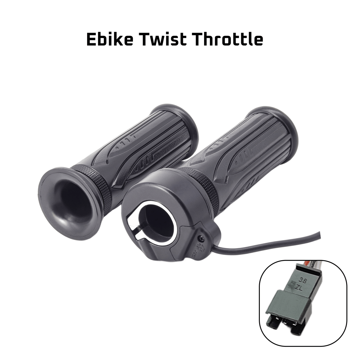 Electric Bike Twist Throttle - Left Or Right Hand Grip, 3-Pin, Fits 12V-72V E-Bikes