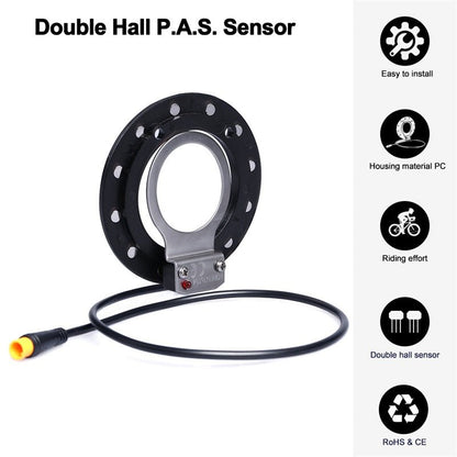 E-bike Pedal Assist Sensor Double Hall 12 magnet PAS System for Hub Motor Kits ebikesolution