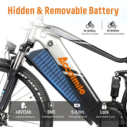 ACCOLMILE - Bafang 48V 750W 250w  Mid Motor Mountain Ebike uk stock fast delivery ebikesolution 