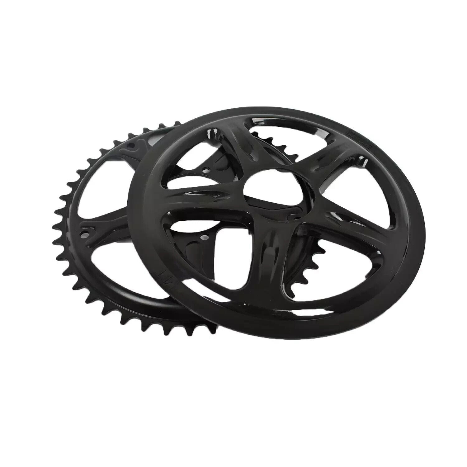 Pédalier acier chromé vélo ancien vintage 46 dents manivelles 170 mm Pédalier acier chromé vélo ancien vintage 46 dents manivelles 170 mm